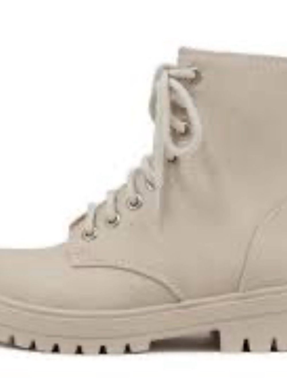 Soda Lace-Up Combat Boots in Beige